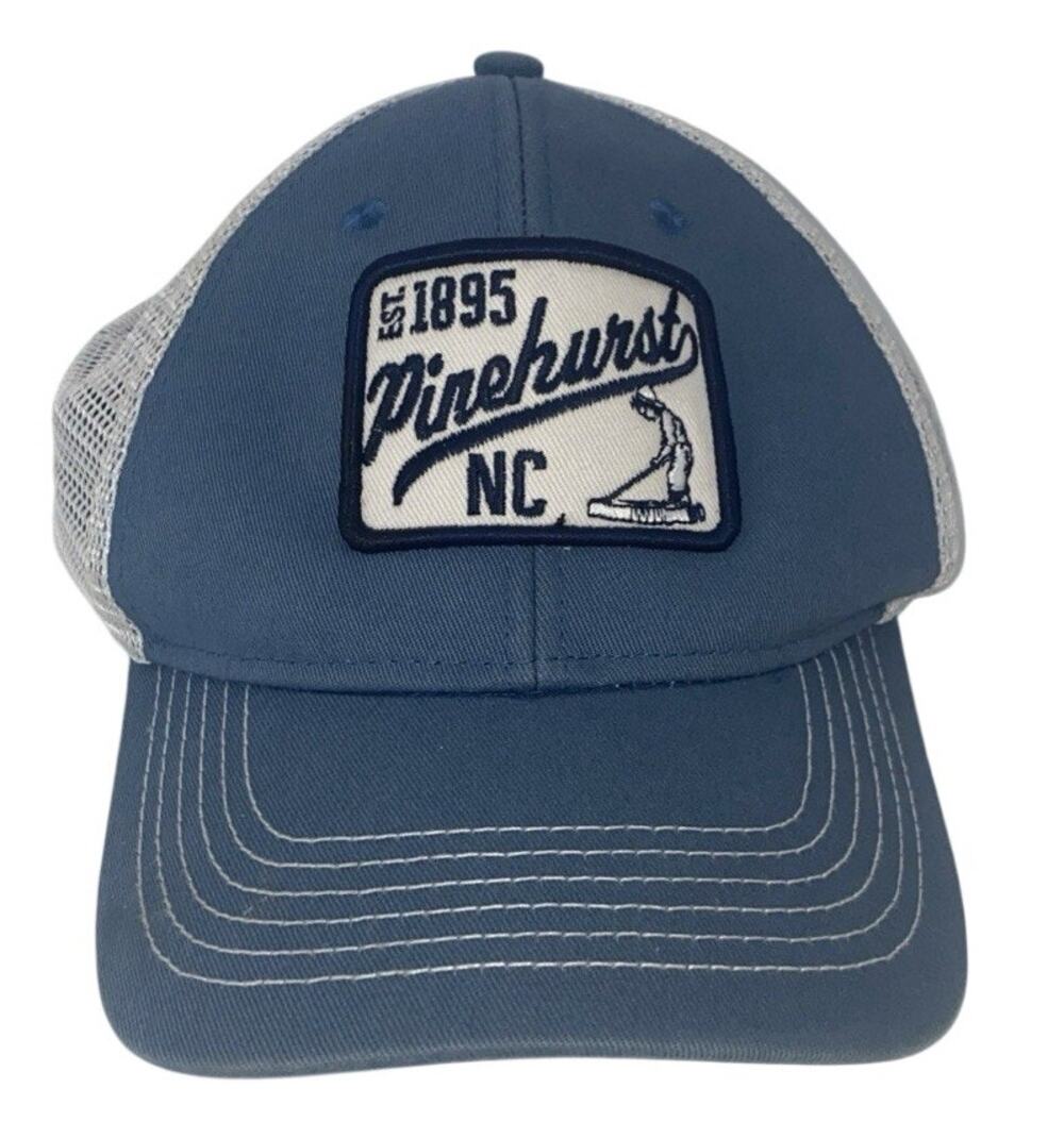 Ahead Pinehurst NC Logo Youth Snap Back Mesh Back Golf Hat Blue